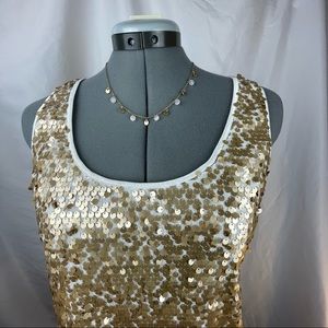 Express Gold Sequin Tank M